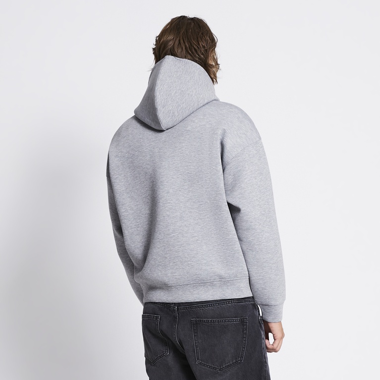 Boxy scuba hoodie "Sloan" Grey Melange